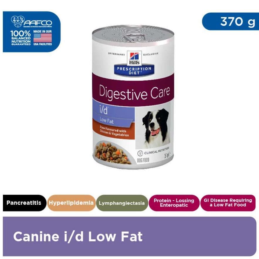 Hill's Prescription Diet I/d Digestive Care Low Fat Canine 370g — gambar 1