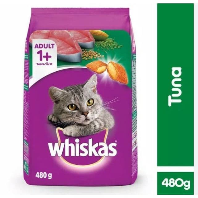 Whiskas Adult Tuna 480g Makanan Kucing Dewasa Dry Cat Food — gambar 1