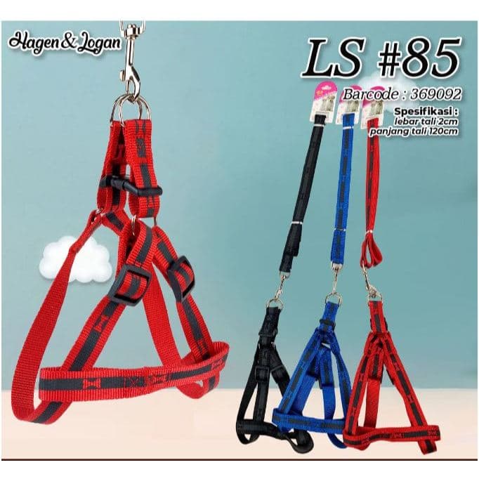 Harness Badan + Tali Motif Tulang LS 85 — gambar 1