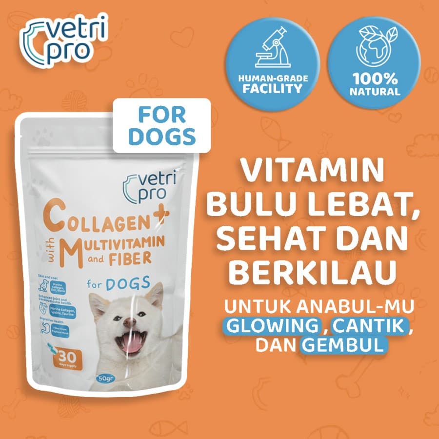 Collagen Plus by Vetripro with Multivitamin and Fiber for Dog — gambar 1
