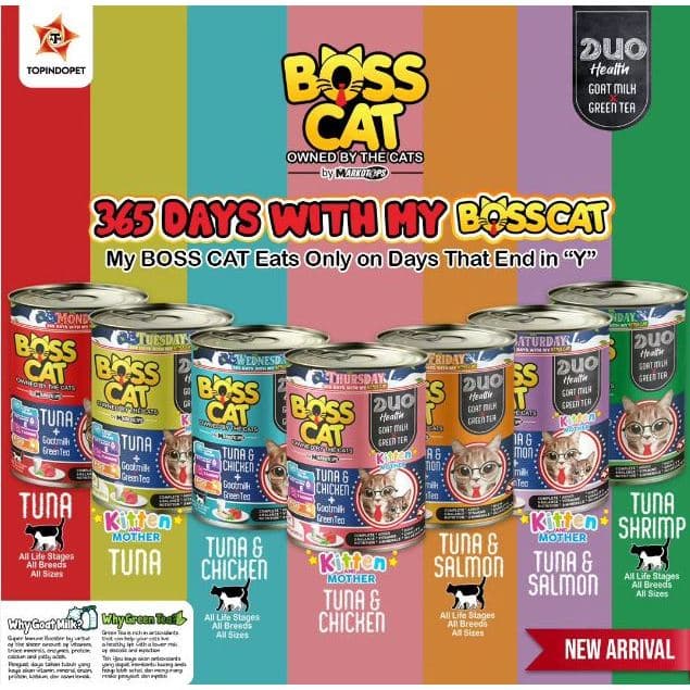 Markotops Boss Cat Kaleng 380g Makanan Basah Kucing by Kitten Adult — gambar 1