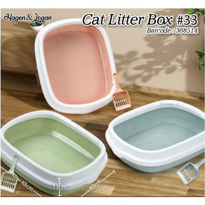 Cat Litter Box 33/Pet Toilet/Tempat/Bak Pasir Kucing Persegi — gambar 1