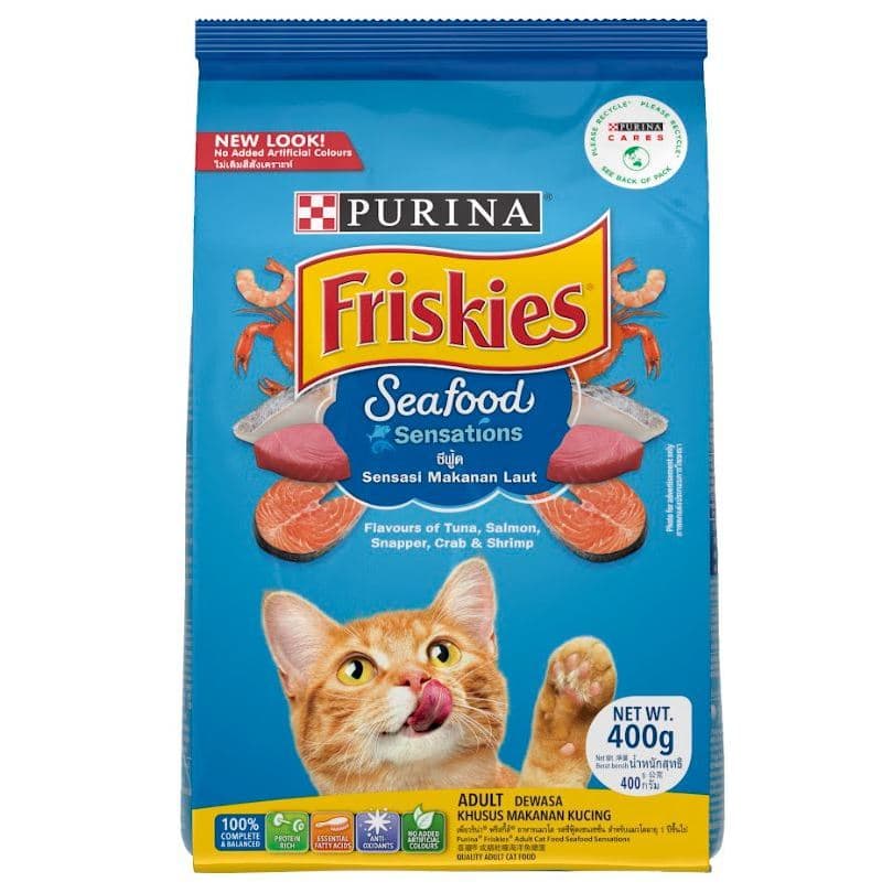 Friskies Adult Seafood Sensation 400g Makanan Kucing Kering Cat Food — gambar 1