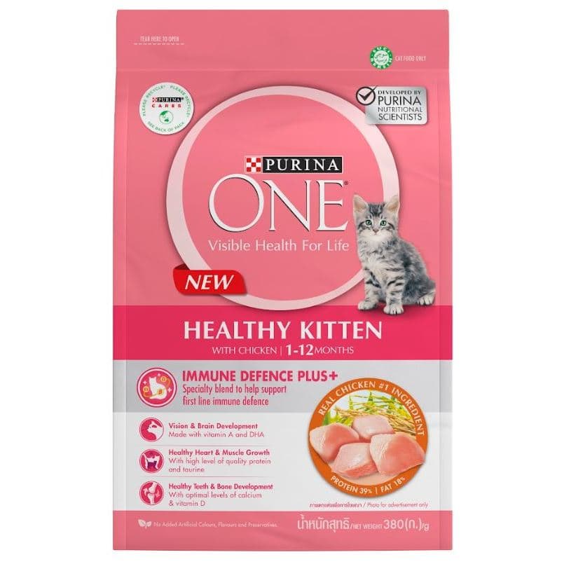Purina One Healthy Kitten Chicken 380g Makanan Anak Kucing Cat Food — gambar 1