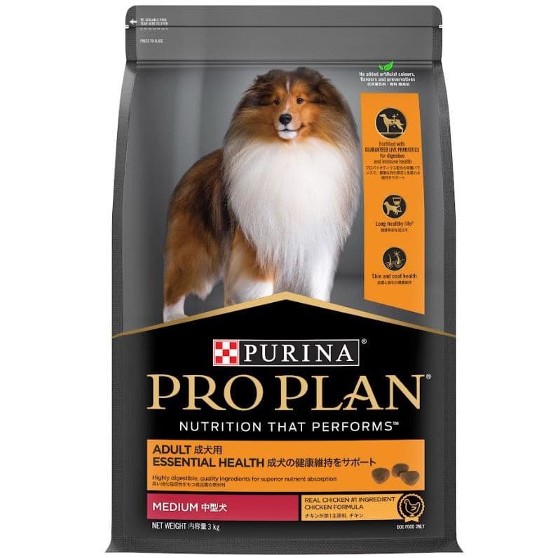 Pro Plan Dog Adult Medium Chicken 3KG Makanan Anjing Dewasa ProPlan - gambar 1