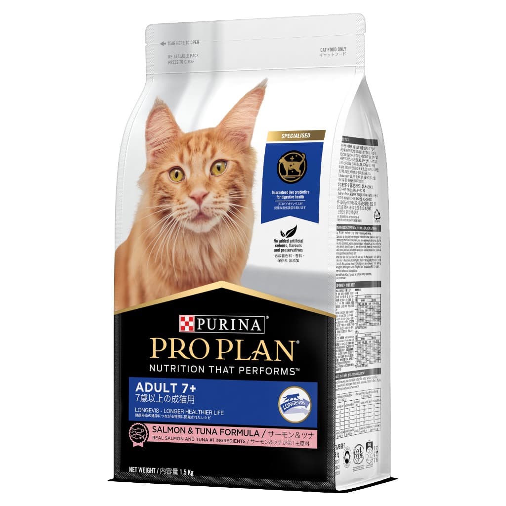 Pro Plan Adult 7+ 1.5kg Longevis Salmon Tuna Senior — gambar 1