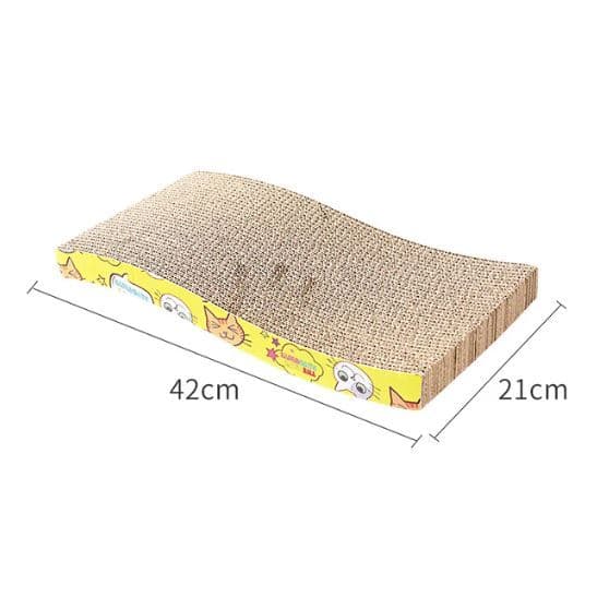 Papan Garuk Kucing #4 Wave Tebal with Catnip 23.5x7x45cm Mainan — gambar 1