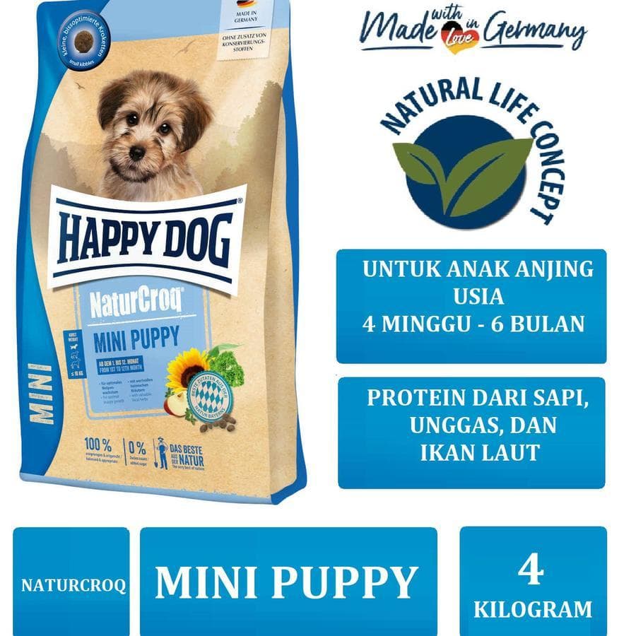 Happy Dog NaturCroq Mini Puppy 4kg Young Puppies Makanan Anak Anjing — gambar 1