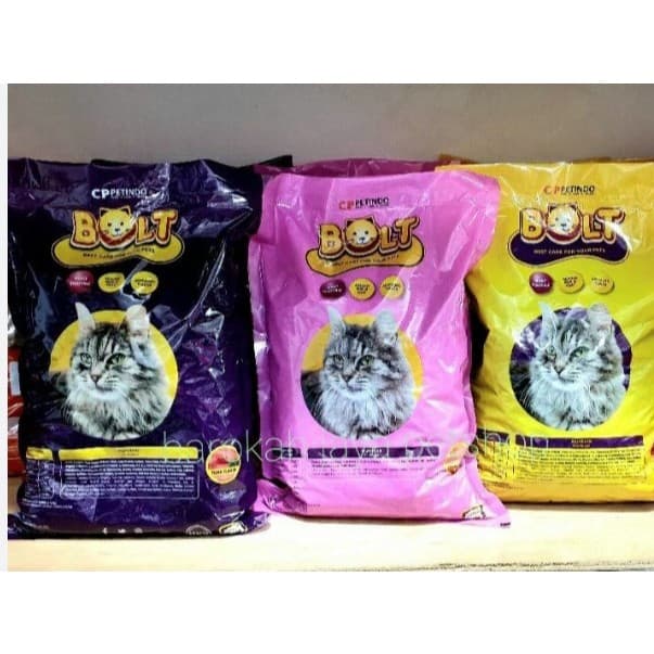 Bolt Cat Food 800g (Per 1pcs) Tuna Ungu Ikan/Kuning Donat/Salmon — gambar 1