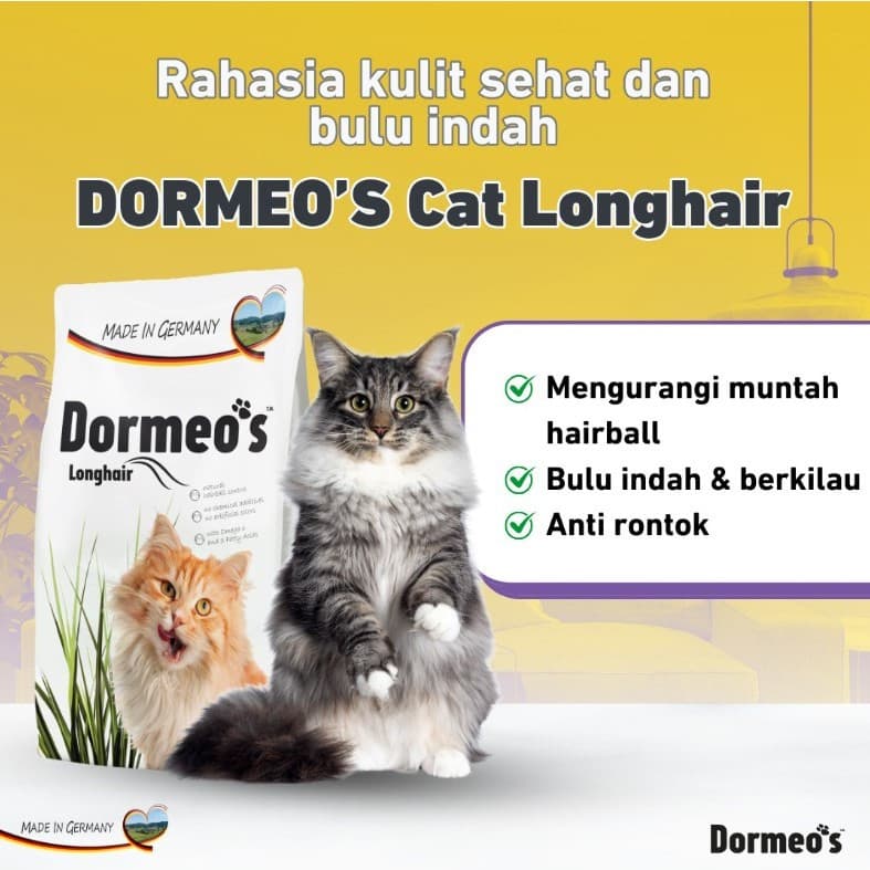 Dormeo's Dormeos Dormeo Adult Longhair Dry Cat Food 10kg — gambar 1