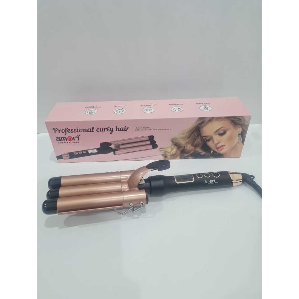 Amori CT 058 Catokan Rambut Klintong Triple Barrel Uk 25mm Ikal — gambar 1