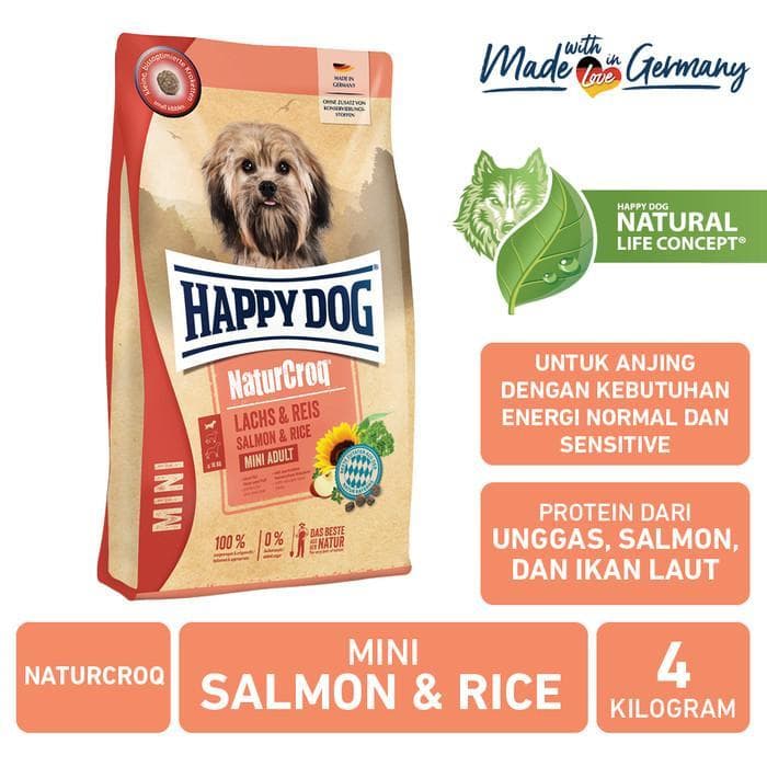 Happy Dog NaturCroq Mini Adult Salmon & Rice — gambar 1