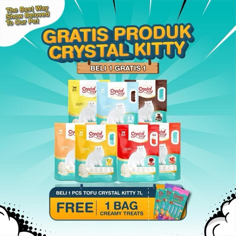 Crystal Kitty Tofu Clump Cat Litter 7 LT — gambar 1