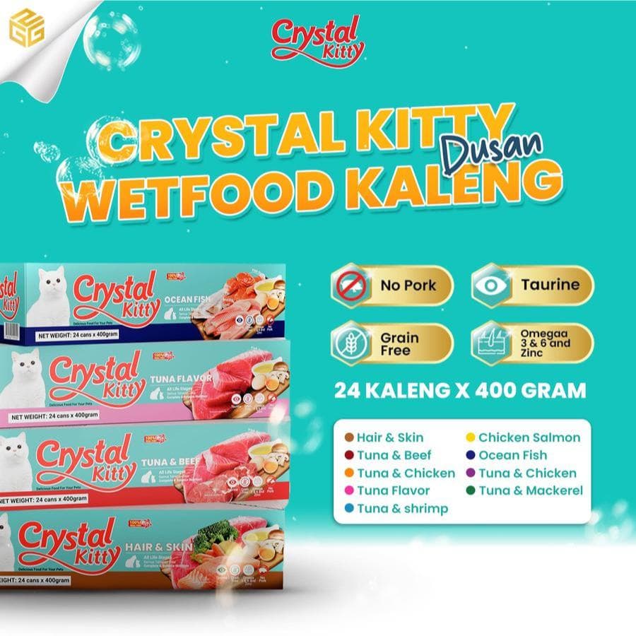 Crystal Kitty Canned Wet Food All Life Stages 1dus — gambar 1