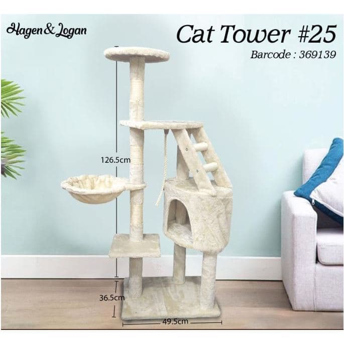 Cat Tower 25 Papan Garuk Mainan Kucing Toy Scratcher Garukan Condo — gambar 1