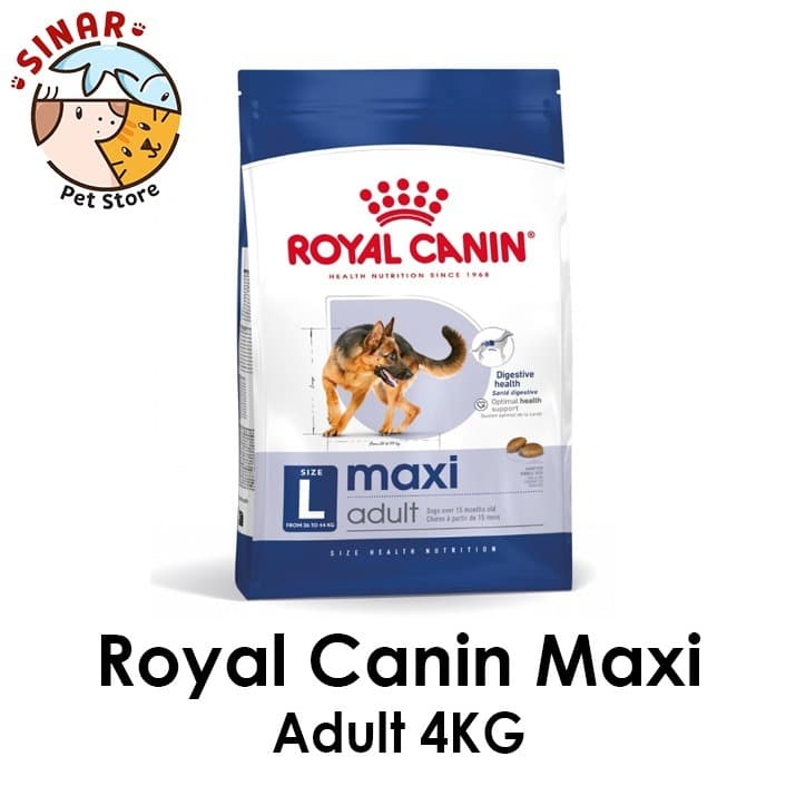 Royal Canin Maxi Adult Dog 4kg Makanan Anjing Besar Dewasa Food Pelet — gambar 1