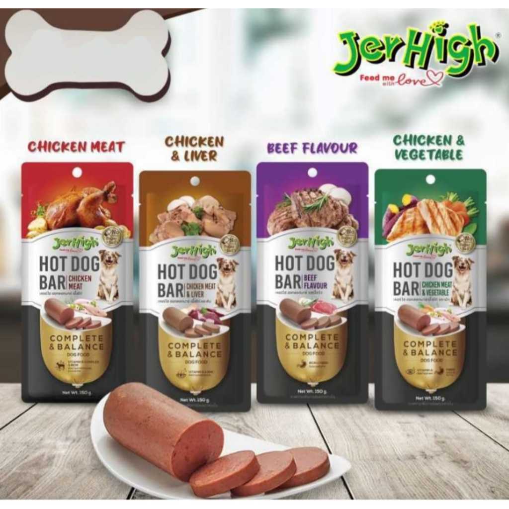 JerHigh Hot Dog Bar 150g Sausage Snack/Treat Anjing/Cemilan Sosis — gambar 1