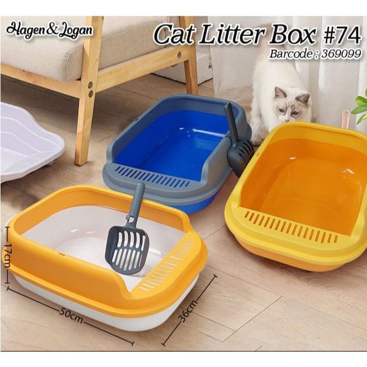 Cat Litter Box 74/Pet Toilet/Tempat/Bak Pasir Kucing Persegi — gambar 1
