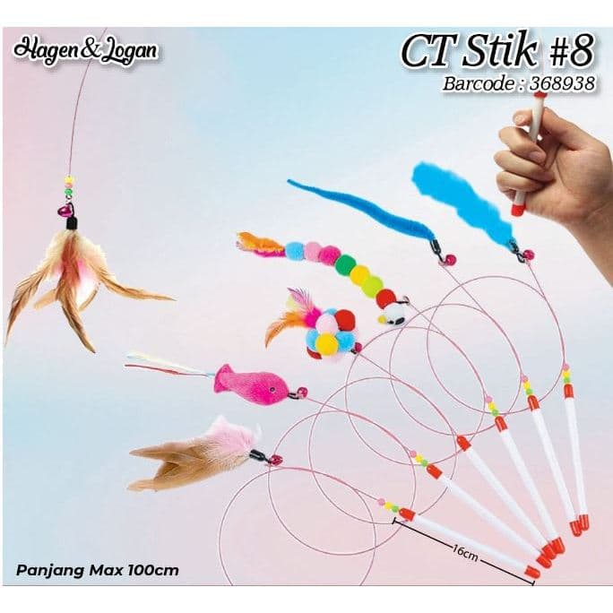 Cat Stick CT 8 - Mainan Tongkat Bulu Hewan Kucing kawat max — gambar 1