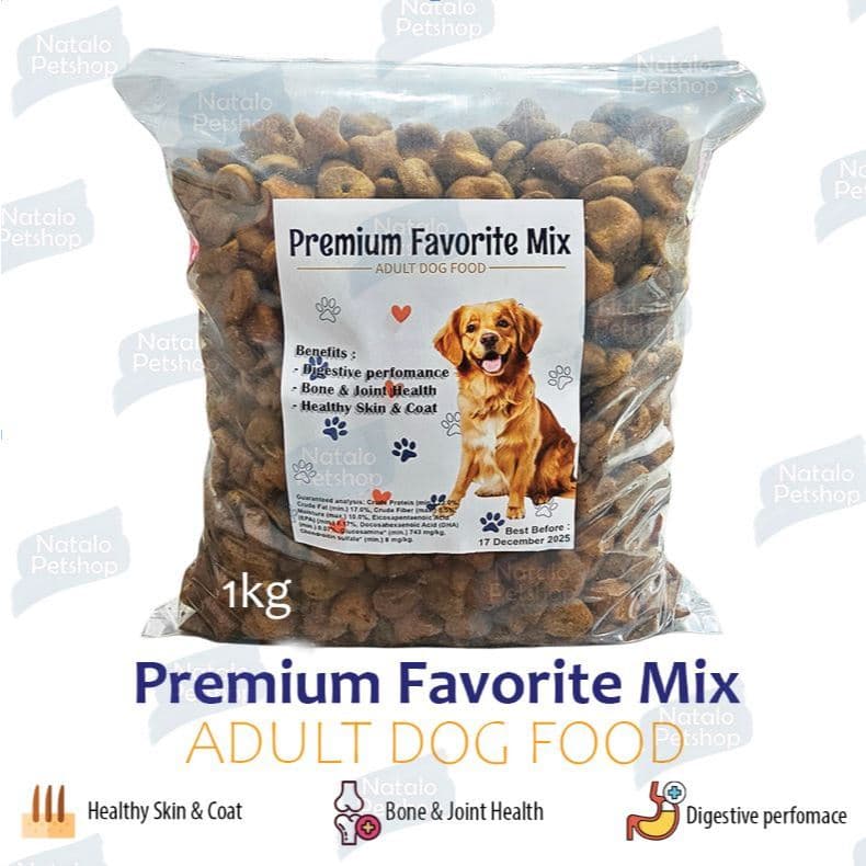 Premium Favorite Mix Adult Dog Food 1kg — gambar 1