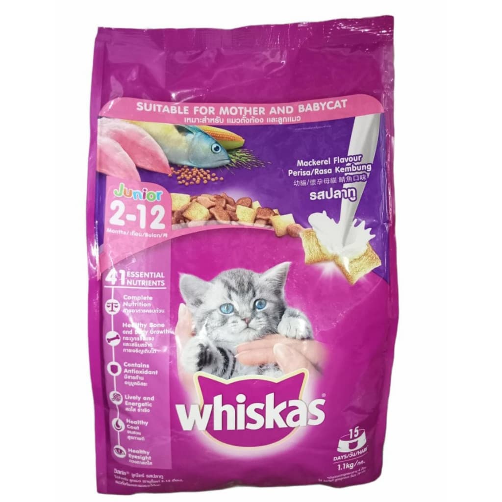Whiskas Junior Mackerel 1.1kg — gambar 1