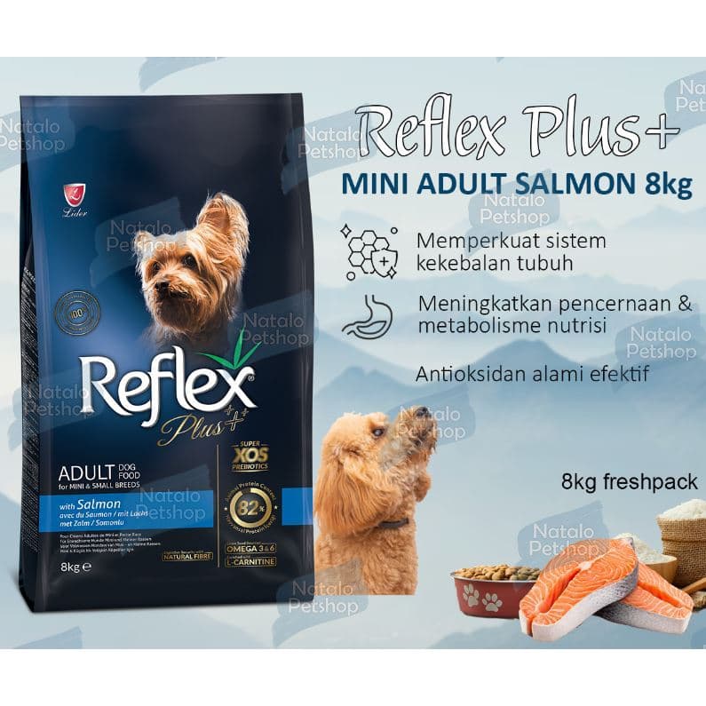 Reflex Plus Mini Adult Salmon 8kg Small Breed — gambar 1
