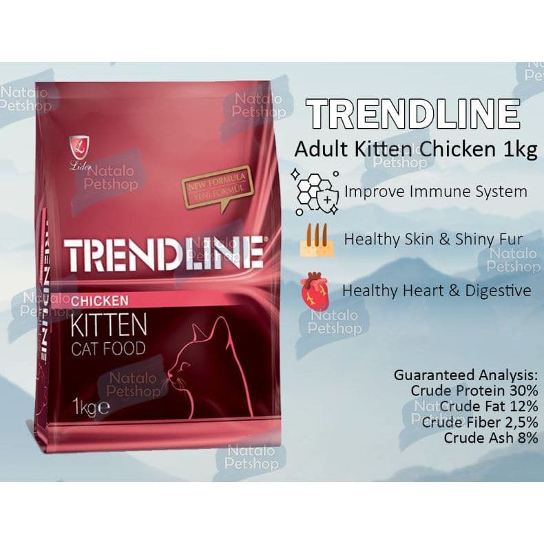 Trendline Kitten Cat Food Chicken 1kg — gambar 1