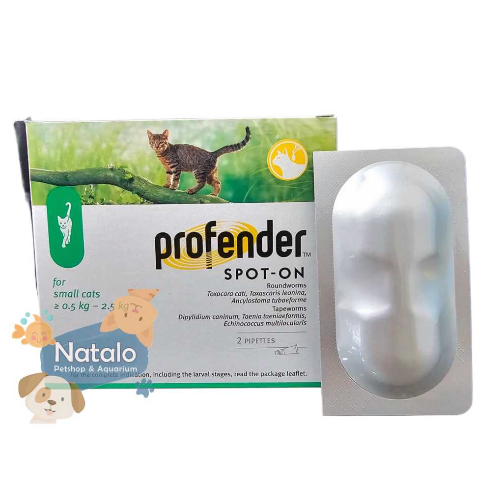 Profender Spot On Small Obat Cacing Kucing Tetes Berat Badan 0.5kg — gambar 1