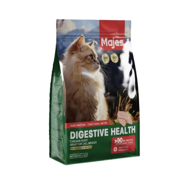 Majes High Protein Digestive Health Chicken Feast Adult Dry Cat Food — gambar 1