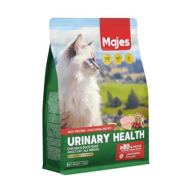 Majes High Protein Urinary Health Chicken & Duck Feast Adult Dry Cat — gambar 1