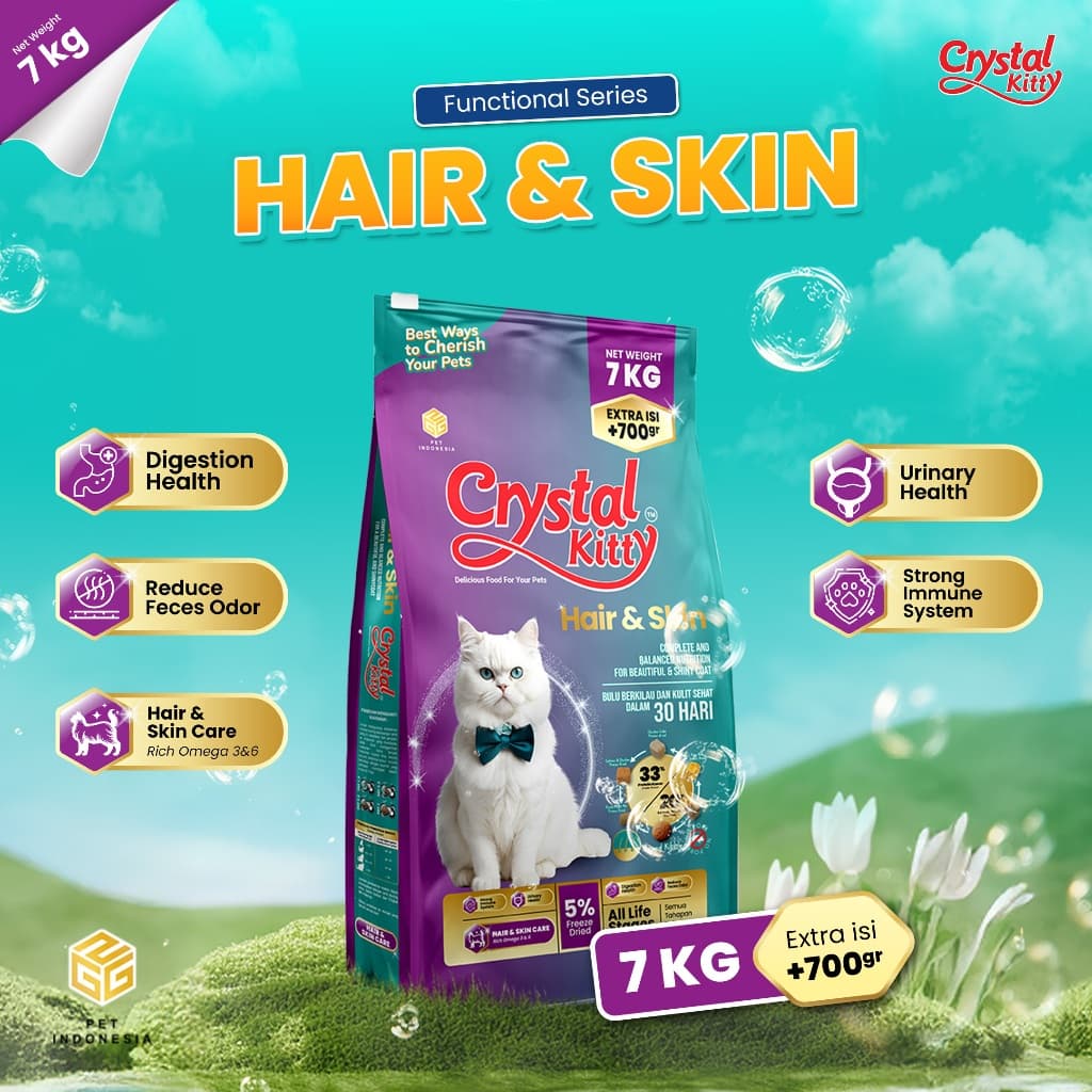 Crystal Kitty Hair Skin 7kg + Extra 700g — gambar 1