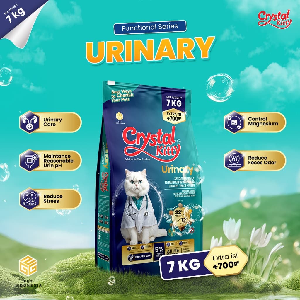 Crystal Kitty Urinary Care 7kg + Extra 700g — gambar 1
