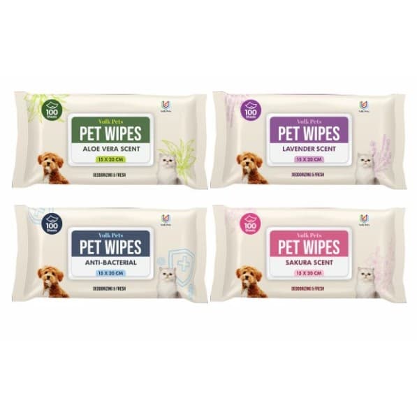 Tissue Basah Hewan Kucing Anjing Volk Pet Wipes isi 100 Lembar — gambar 1