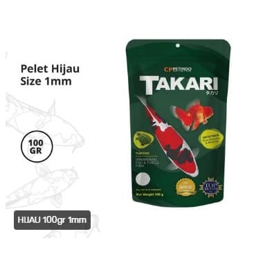 Takari Hijau 100g Fish Food (1mm) Green/Hijau — gambar 1