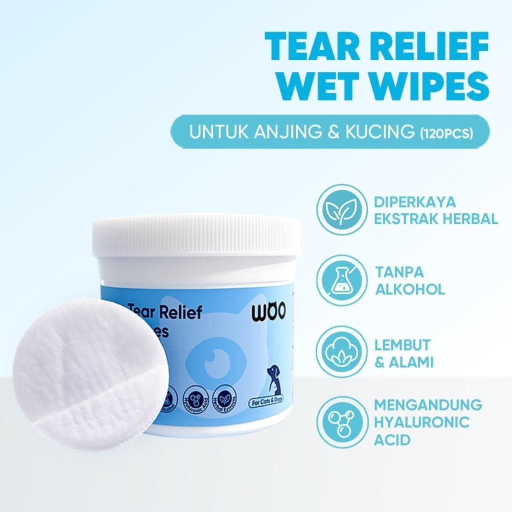 Woo Tear Stain Reflief Wet Wipes — gambar 1
