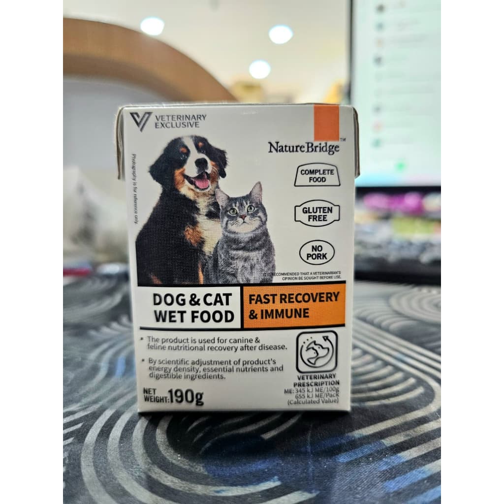 Nature Bridge Recovery 190g Makanan Basah Imun Immune Cat Dog Wet Food — gambar 1