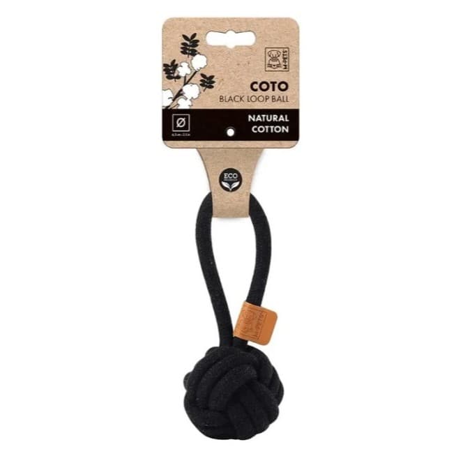 M-Pets Coto Loop Ball S 6.5cm Black/White Dog Toy for Pet — gambar 1