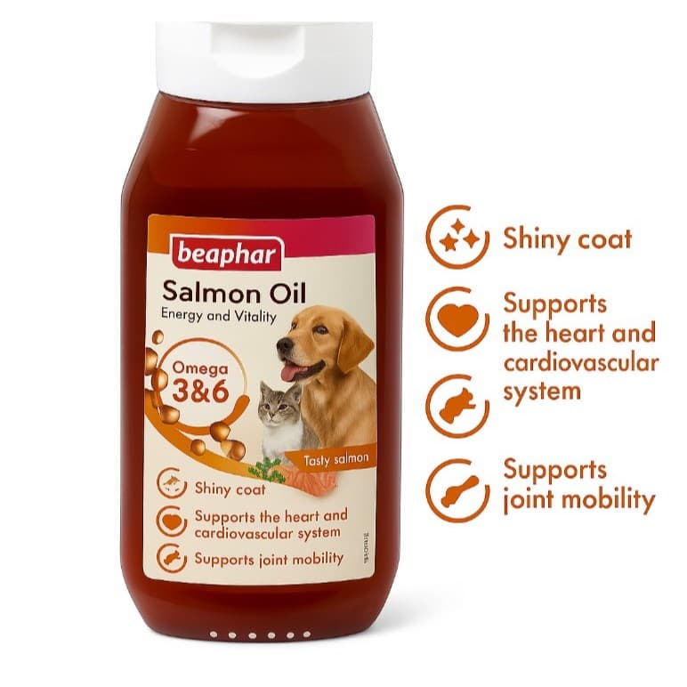 Beaphar Salmon Oil for Cat and Dogs 430ml Pet - Minyak Salmon untuk — gambar 1