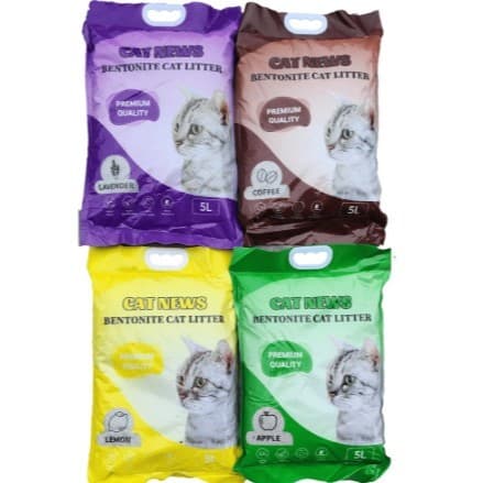 Pasir Gumpal Kucing 5lt/5L Bentonite Cat Litter Buang Air Kucing — gambar 1