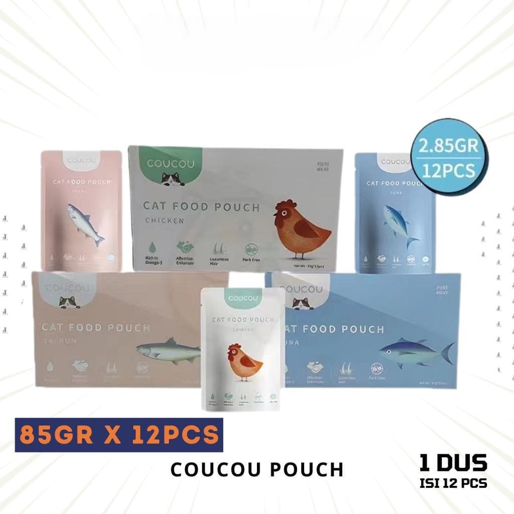 CouCou Pouch Premium Cat food 1Box isi 12pcs — gambar 1