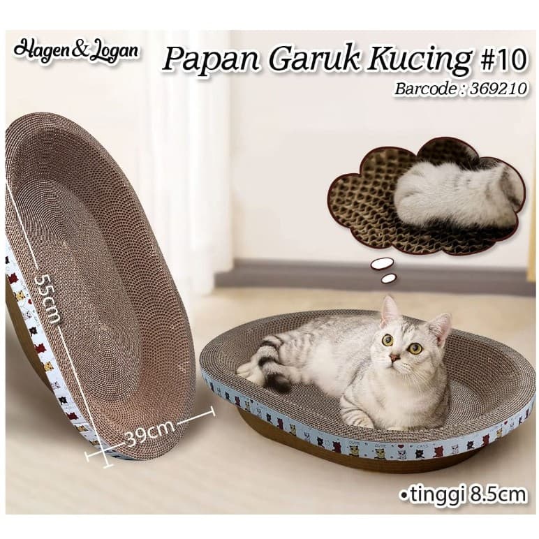 Papan Garuk Kucing #10 Tebal 55x39x8.5cm Mainan kucing — gambar 1