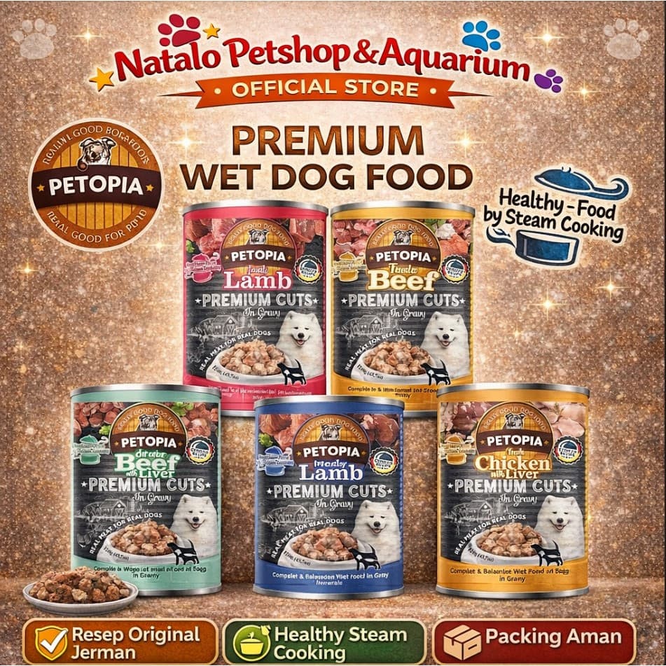 Petopia Premium Cuts 415g Makanan Anjing Kaleng Gravy Cuts Dog Food — gambar 1