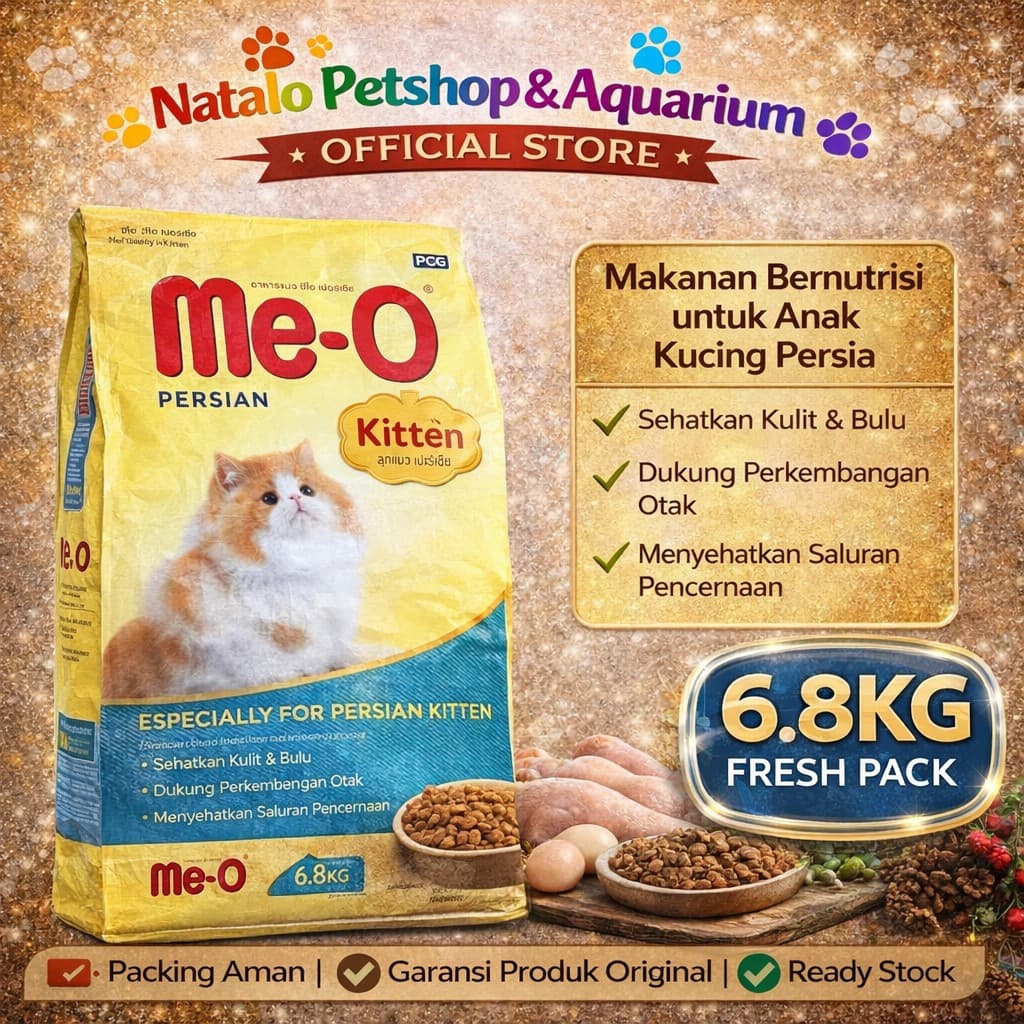 Me-O Kitten Persian 6.8KG Makanan Anak Kucing Ras Bulu Persia MEO ME O - gambar 1