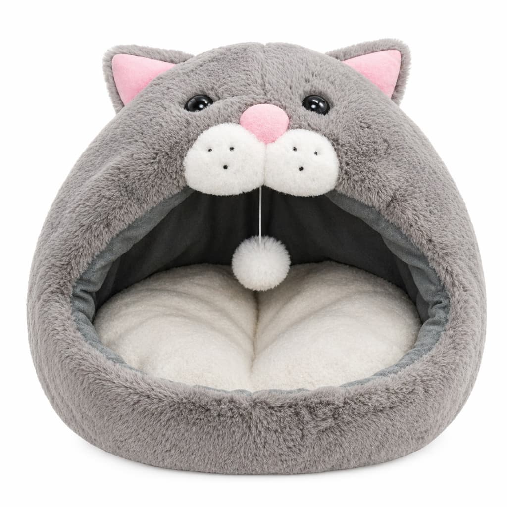 Tempat Tidur Hewan Kucing Anjing Pet Bed for Cat Dog Lucu Bulu — gambar 1