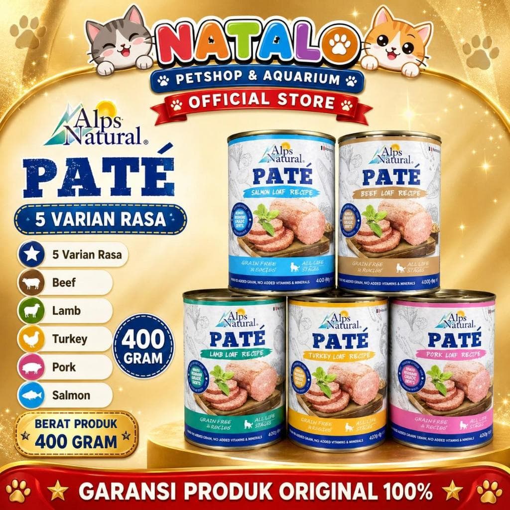 Pate Wet Dog Food 400g Alps Natural Makanan Basah Kaleng Anjing — gambar 1