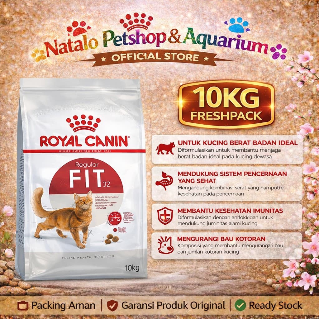 Royal Canin Fit 32 10KG Makanan Kucing Dewasa Sehat Pelet Dry Cat Food - gambar 1