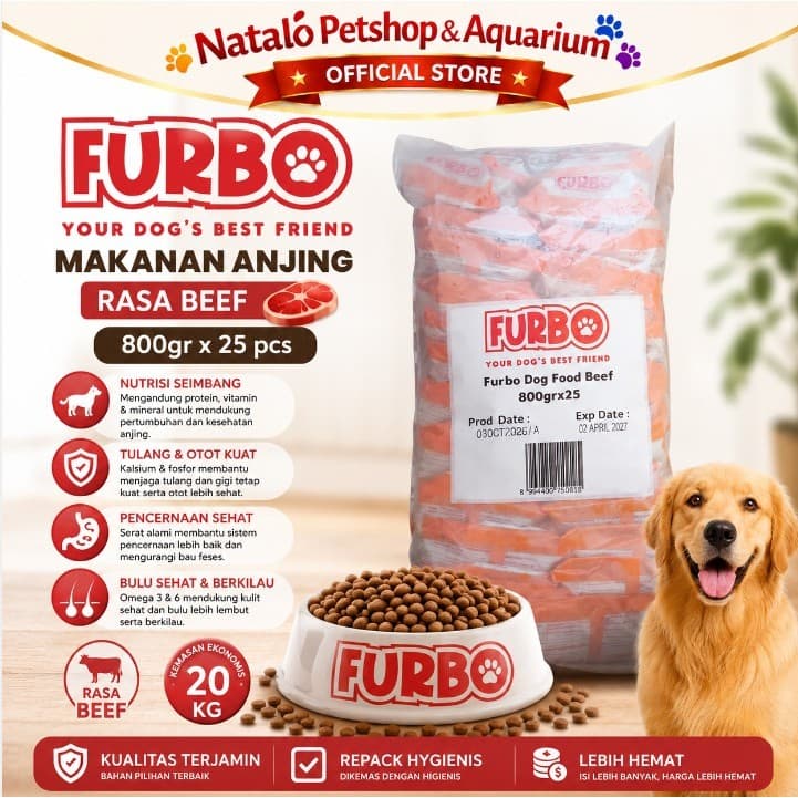 FURBO Dry Dog Food 20 KG - Makanan Anjing Dewasa Kering 20KG - gambar 1