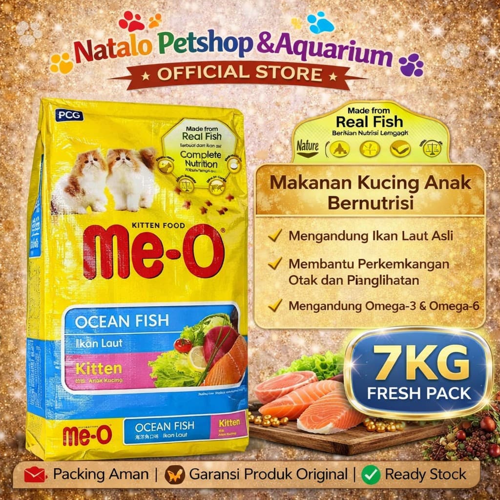 Me-O Cat Food Kitten Ocean Fish 7kg — gambar 1