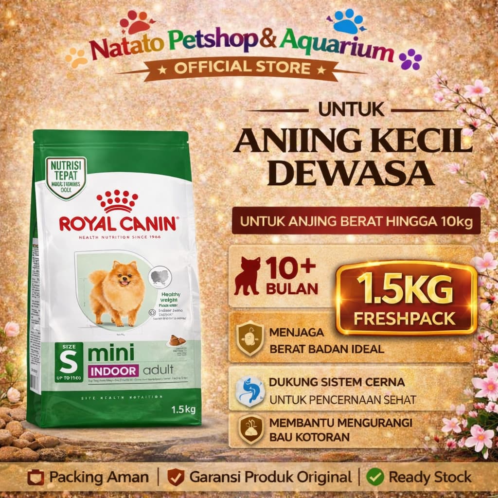 Royal Canin Mini Indoor Adult 1.5KG Makanan Anjing Dewasa Kecil Rumahan - gambar 1