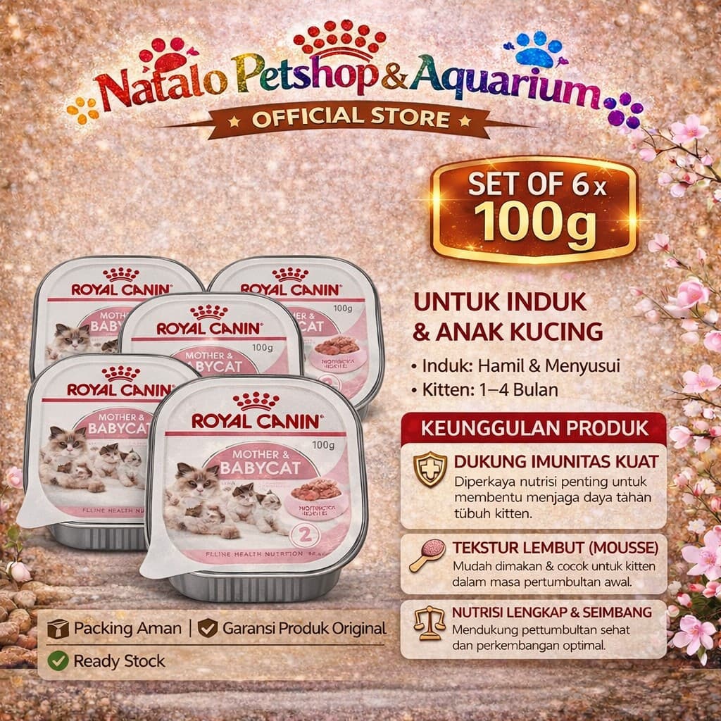 Royal Canin 6pcs x Mother Baby Cat Tray 100g X6 Mousse — gambar 1